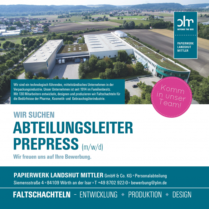 Abteilungsleitung Prepress Stellenmarkt